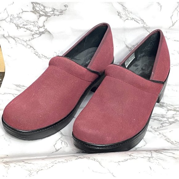 Lands' End Shoes Lands End 44473 Suede Slip On Clogs Shoes Wine Womens 1 B 11b Poshmark